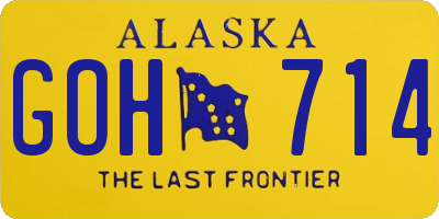 AK license plate GOH714