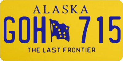 AK license plate GOH715