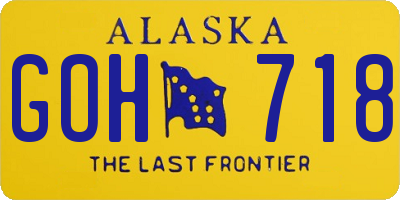 AK license plate GOH718