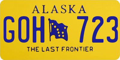 AK license plate GOH723