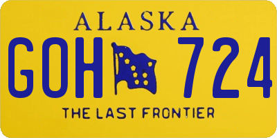AK license plate GOH724