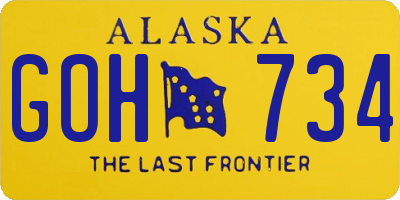 AK license plate GOH734