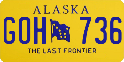 AK license plate GOH736