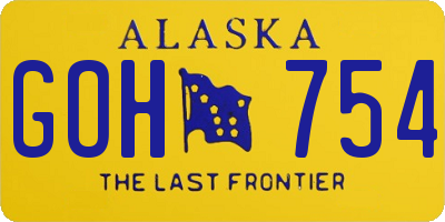 AK license plate GOH754