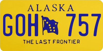 AK license plate GOH757