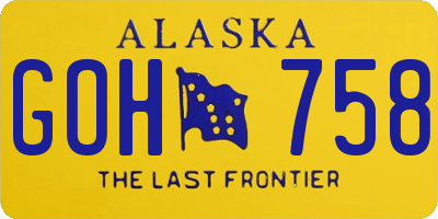 AK license plate GOH758