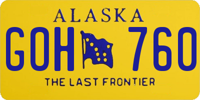 AK license plate GOH760