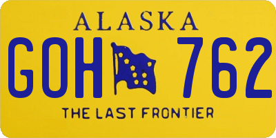 AK license plate GOH762