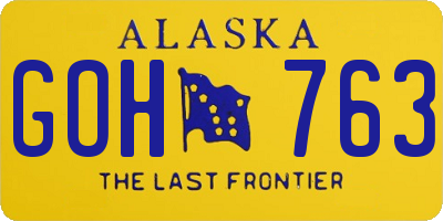 AK license plate GOH763