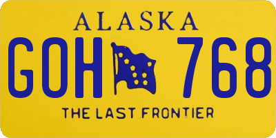 AK license plate GOH768