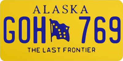 AK license plate GOH769