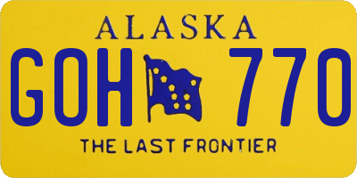 AK license plate GOH770