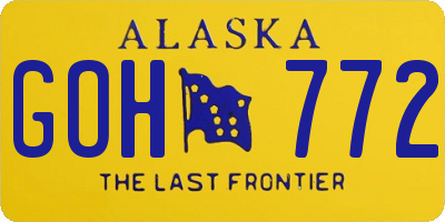 AK license plate GOH772