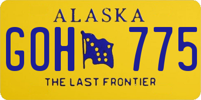 AK license plate GOH775