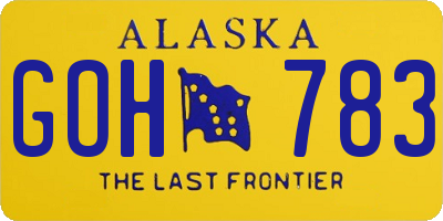 AK license plate GOH783