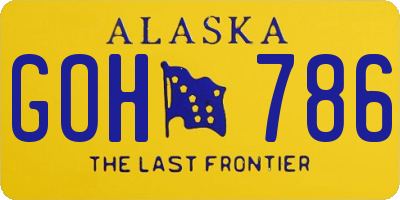 AK license plate GOH786