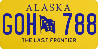 AK license plate GOH788