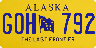 AK license plate GOH792