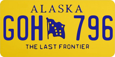 AK license plate GOH796
