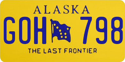 AK license plate GOH798