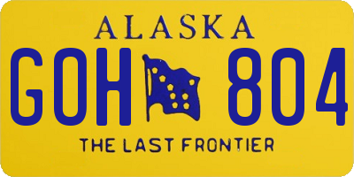 AK license plate GOH804