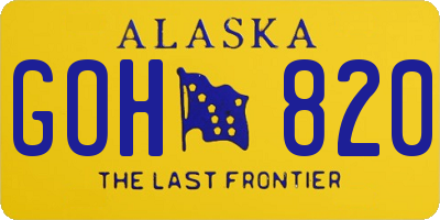 AK license plate GOH820
