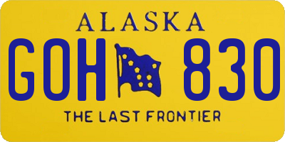 AK license plate GOH830