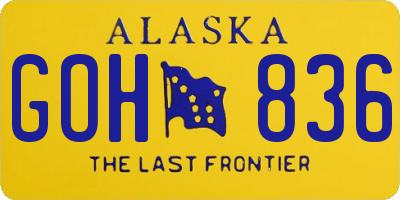 AK license plate GOH836