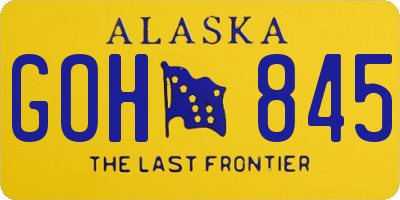 AK license plate GOH845