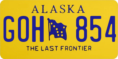 AK license plate GOH854