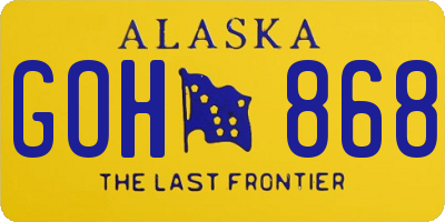 AK license plate GOH868