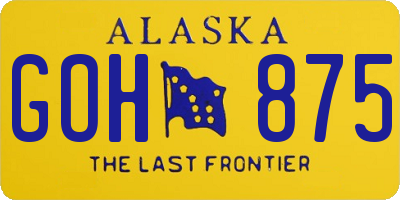 AK license plate GOH875
