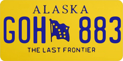 AK license plate GOH883
