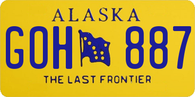 AK license plate GOH887