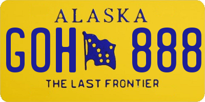 AK license plate GOH888