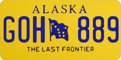 AK license plate GOH889