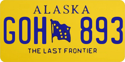 AK license plate GOH893