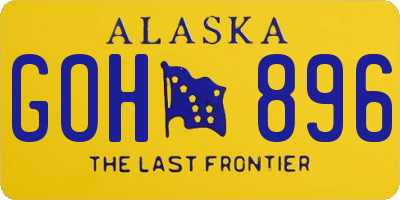 AK license plate GOH896