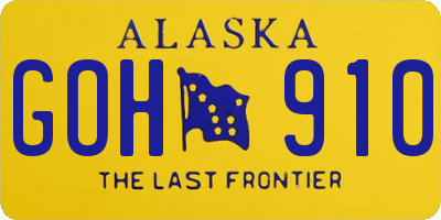 AK license plate GOH910