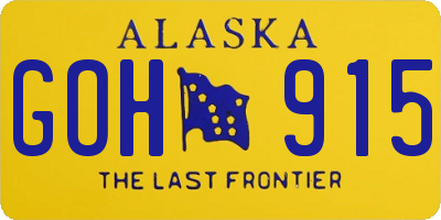 AK license plate GOH915