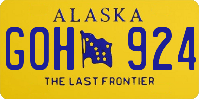 AK license plate GOH924