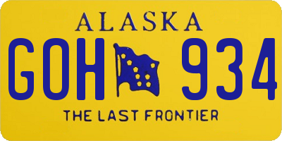 AK license plate GOH934