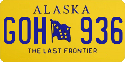AK license plate GOH936