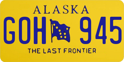 AK license plate GOH945