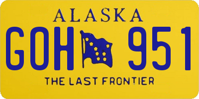AK license plate GOH951