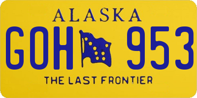 AK license plate GOH953