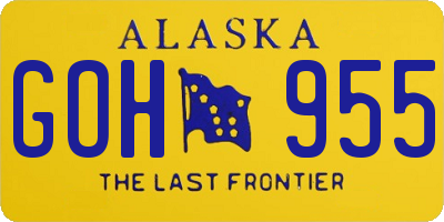 AK license plate GOH955