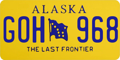 AK license plate GOH968