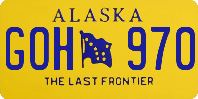 AK license plate GOH970