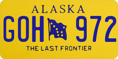 AK license plate GOH972